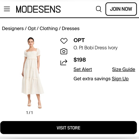 NWOT O.P.T Eyelet Bobi Midi Dress. Size L - Picture 12 of 12